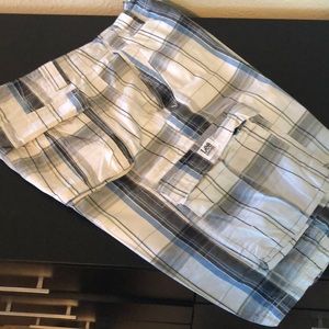 Lee Dungarees Plaid Cargo Shorts